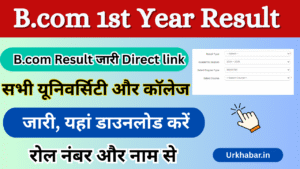 Bcom 1st year Result 2025, (बीकॉम प्रथम वर्ष रिजल्ट 2025) जारी, यहां से डाउनलोड करें Bcom Result Info Urkhabar