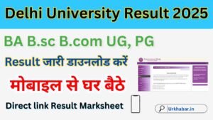 Delhi University Result 2025, (exam.du.ac.in) दिल्ली यूनिवर्सिटी BA B.sc B.com UG, PG Result Marksheet जारी, किया डाउनलोड करें