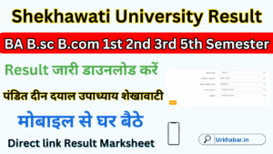 Shekhawati University Result 2025, Check (shekhauni.ac.in) BA B.sc B.com UG, PG Result Marksheet 2025 जारी, डाउनलोड करें