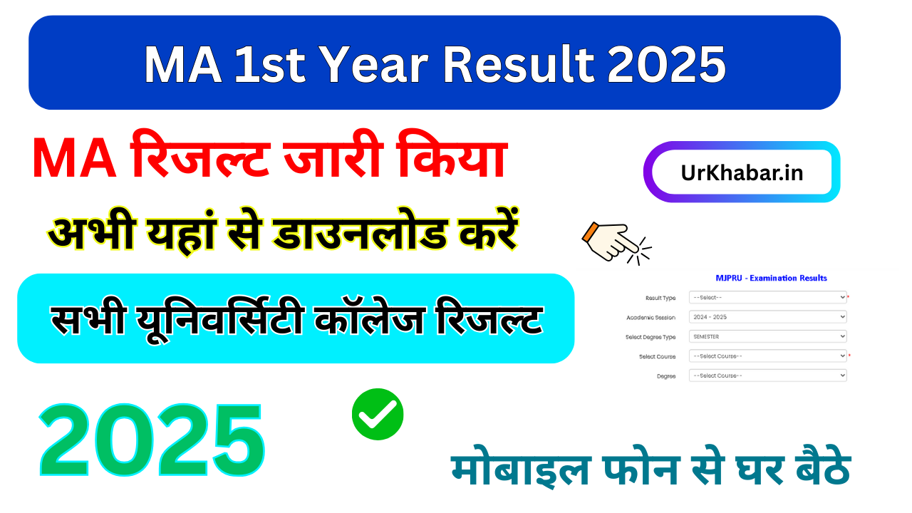 MA 1st year Result 2025, (MA Result 2025) जारी, जल्दी यहां से चेक करें MA First Year Result Info