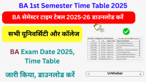 BA 1st Semester Time Table 2025: (OUT) बीए टाइम टेबल जारी किया यहां से डाउनलोड करें BA Exam Schedule 2025