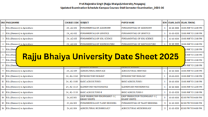 Rajju Bhaiya University Date Sheet 2025: Out at prsuniv.ac.in Download BA B.sc B.com UG, PG Exam Time Table PDF