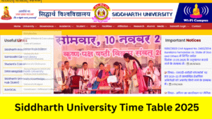 Siddharth University Time Table 2025: (OUT) suksn.edu.in BA BSC BCOM UG, PG Exam Date Sheet 2025