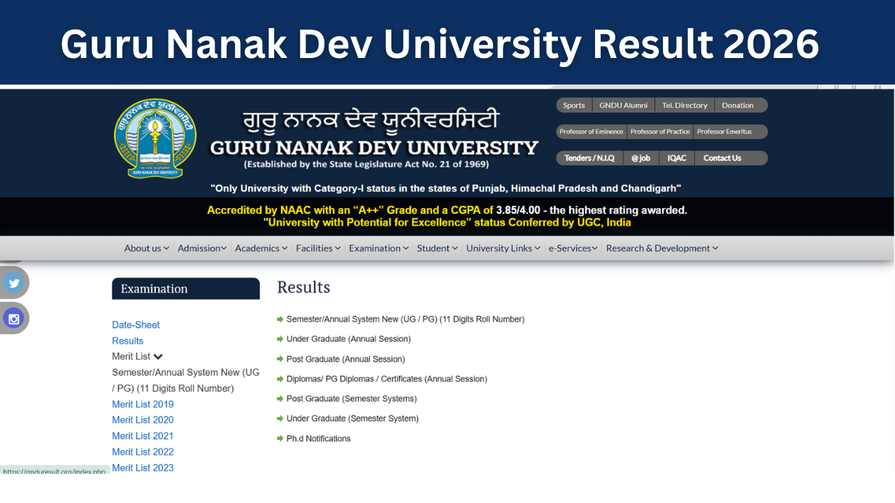 GNDU Result 2026: OUT at digital.gndu.ac.in BA B.sc UG PG Result 2026 जारी, जल्दी यहां से चेक करें
