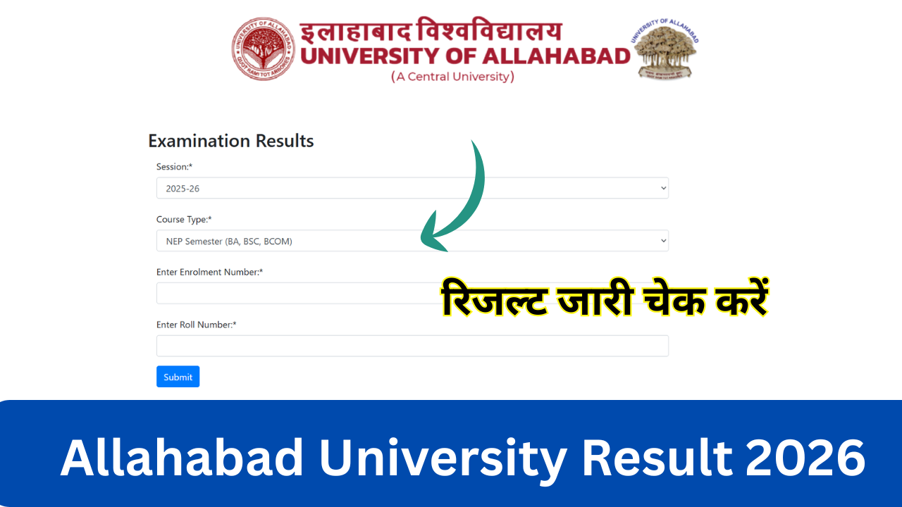 Allahabad University Result 2026, Out allduniv.ac.in Check BA B.sc B.com UG and PG Marksheet 2026