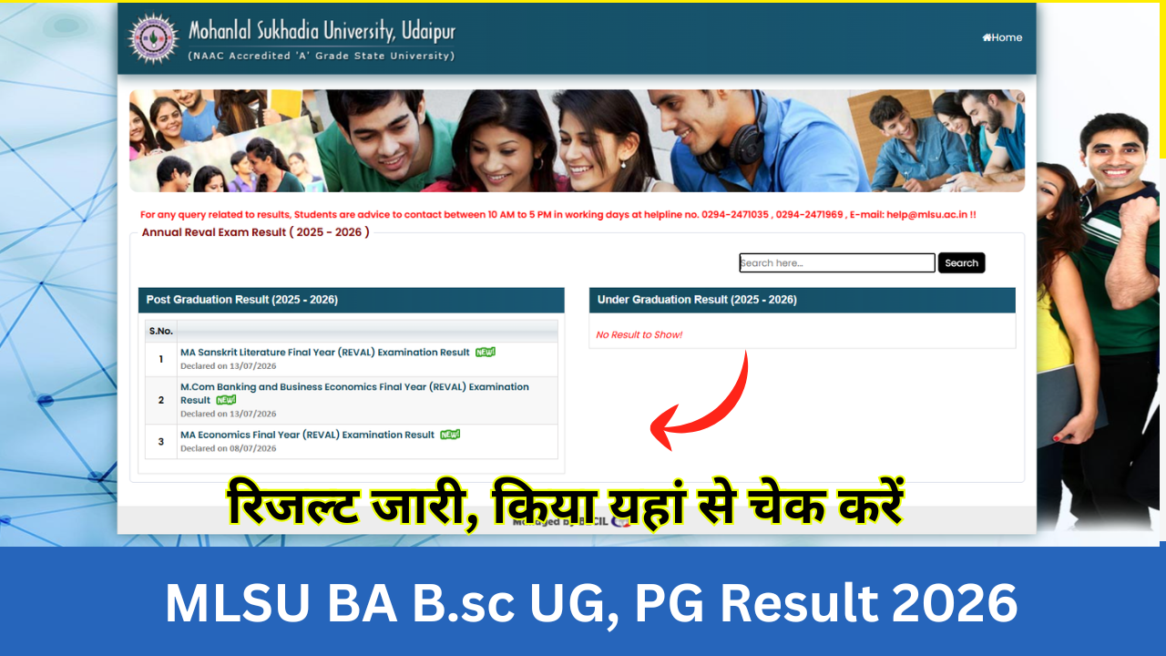 MLSU Result 2026: Out mlsu.ac.in BA, BSc, BCom, BBA, BCA, MA, MSc रिजल्ट जारी, किया यहां से चेक करें