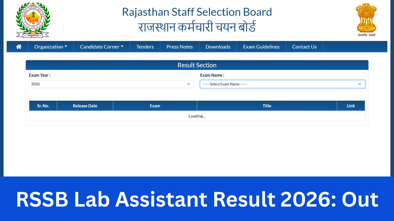 RSSB Lab Assistant Result 2026: Out राजस्थान लैब असिस्टेंट रिजल्ट 2026 जारी, मेरिट लिस्ट और कटऑफ