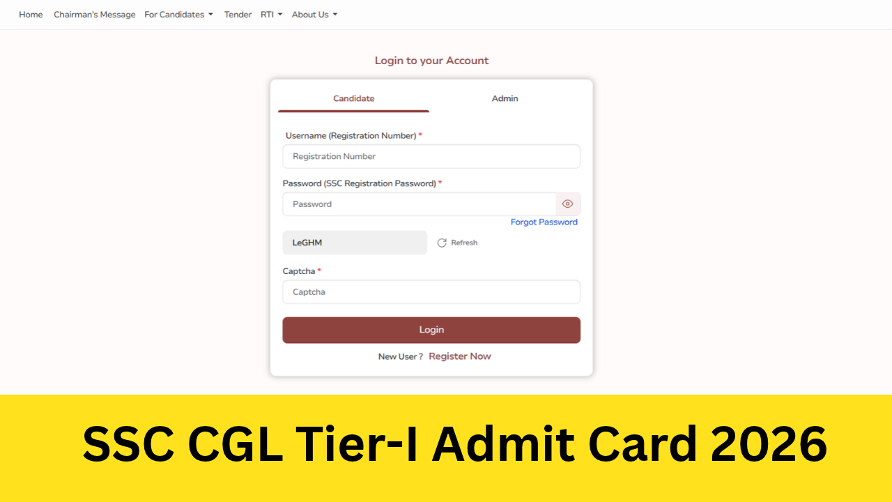 SSC CGL Tier-I Admit Card 2026: (Out) SSC CGL Tier 1 Hall Ticket Link Active, SSC Login ssc.gov.in